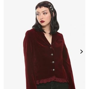 Hearts and Roses Red Velvet Jacket